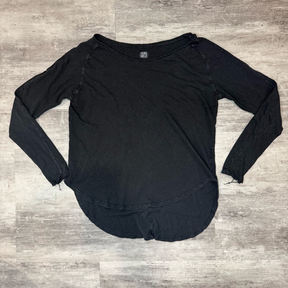 Pickwick & Weller Women’s Size Small long sleeve black linen/cottong blend